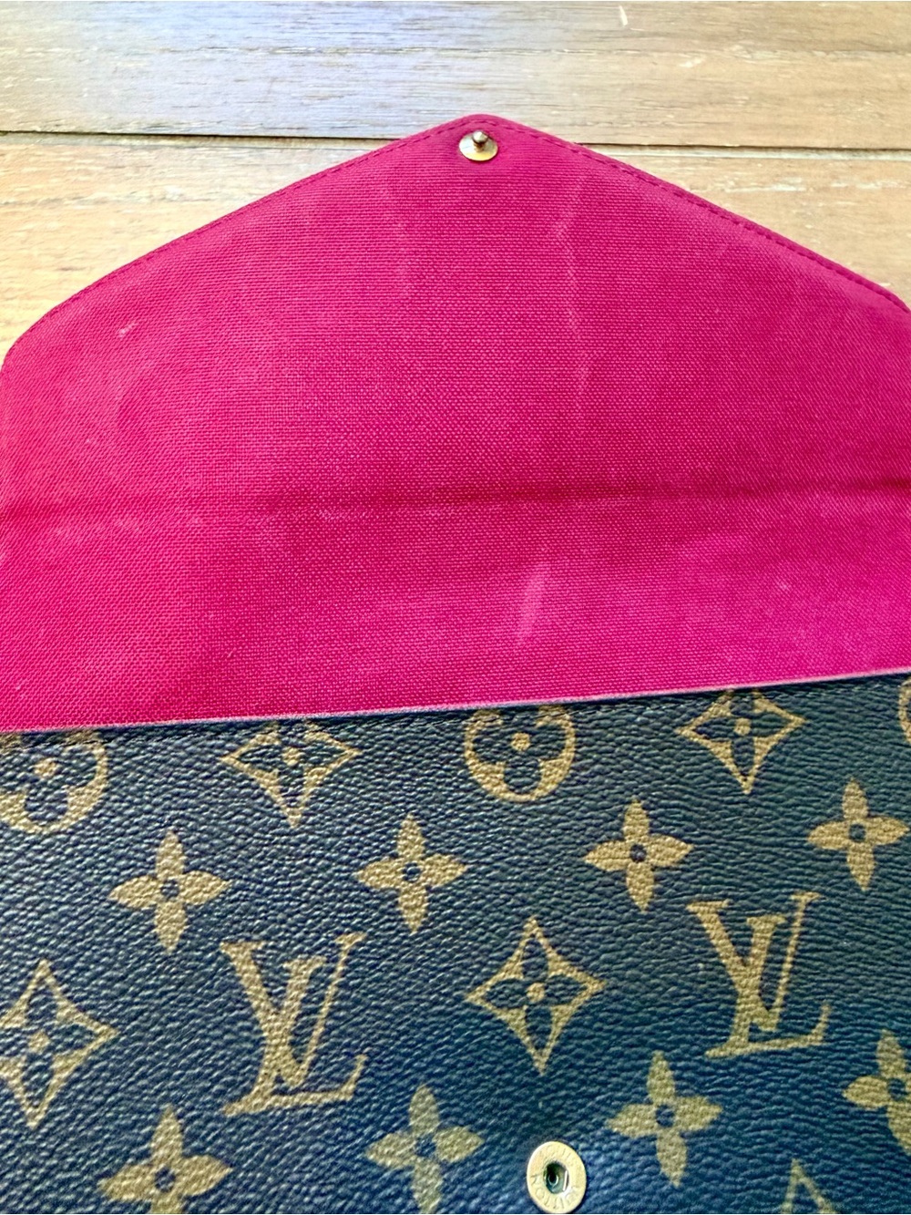 Louis Vuitton Monogram Envelope Wallet with Red Card Holder - Picture 5 of 8